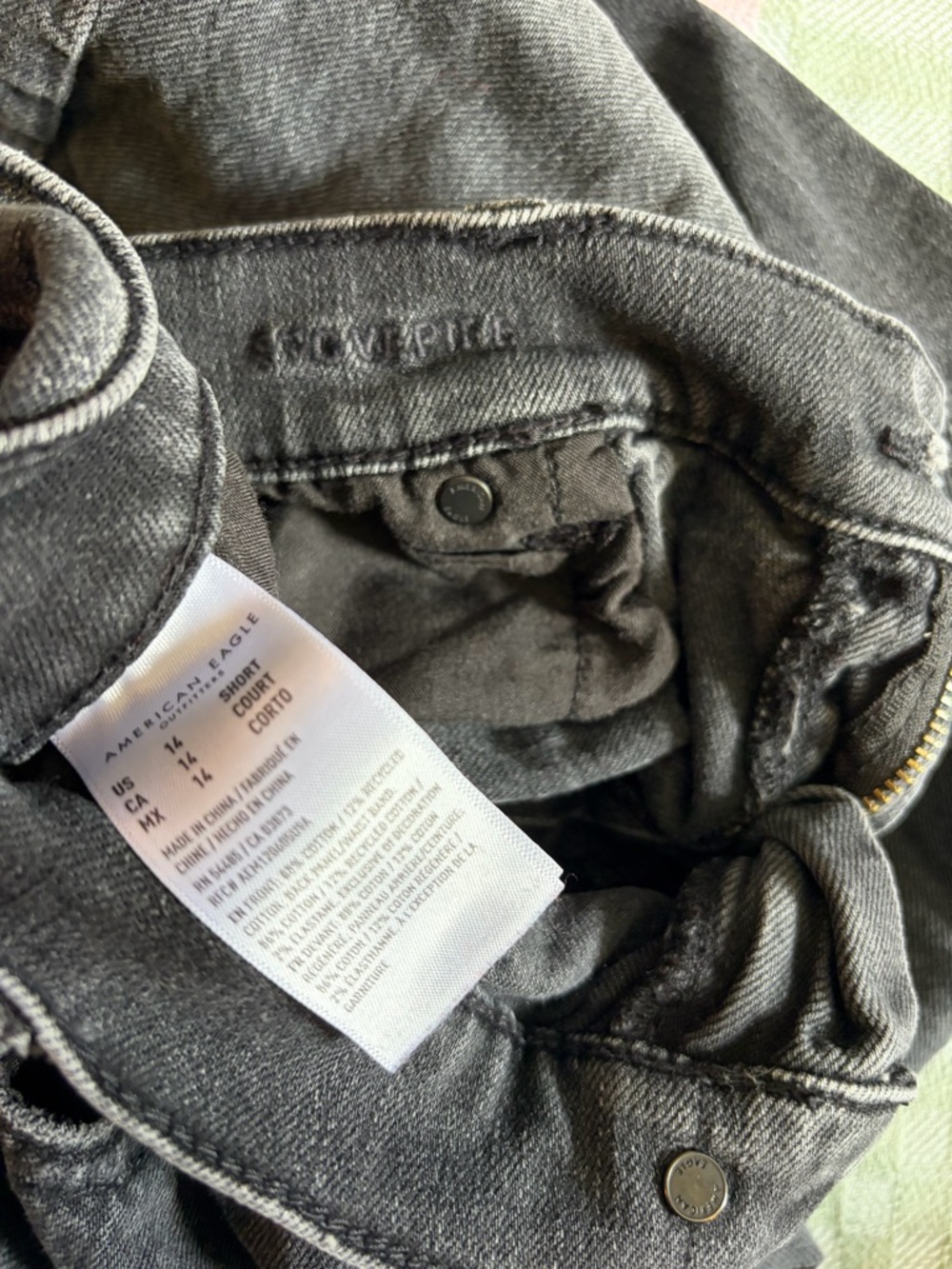 American Eagle Outfitters Charcoal Stovepipe Jeans